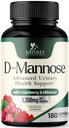 D-Mannose 1000mg Per Serving - Cranberry & Hibiscus - Effective Fast-Acting, Flush The Impurities for Bladder, Urinary Tract Health Support Supplement, for Women and Men, USA Bottled - 180 Capsules