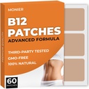 B12 Patches (iepakojums 60) - 100% dabas patch sievietēm un vīriešiem - Firming, enerģija, Focus & Body Support - Uzlabota Formula