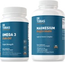 Tri. Tobias Omega 3 Fish Oil & Magnesium Bisglysinate Lisäravinteet, korkea absorptio, tukee sydän, aivot, immuuni, energia, lihakset, luut ja yhteinen terveys, ei GMO