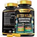 Bitter Melon Capsules - 10in1 Formula - Combine with Berberine, Ceylon Cinnamon, Turmeric, Moringa, Neem, Ginger, Gotu Kola, Artichoke, and Black Pepper - 120 Capsules for 4 Months Supply