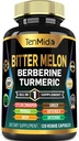 Capsules de Melon amargo - 10in1 Fórmula - Combina con Berberine, Ceylon Cinnamon, Turmeric, Moringa, Neem, Ginger, Gotu Kola, Artichoke e Black Pepper - 120 cápsulas para 4 meses de subministración