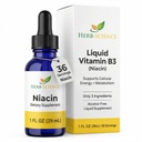 Liquid Vitamin B3 (Niacin) Drops, 1 fl oz (36 Servings) – Alcohol-Free Niacin Supplement for Cellular Energy & Metabolism Support, Easy-to-Use Liquid Formula
