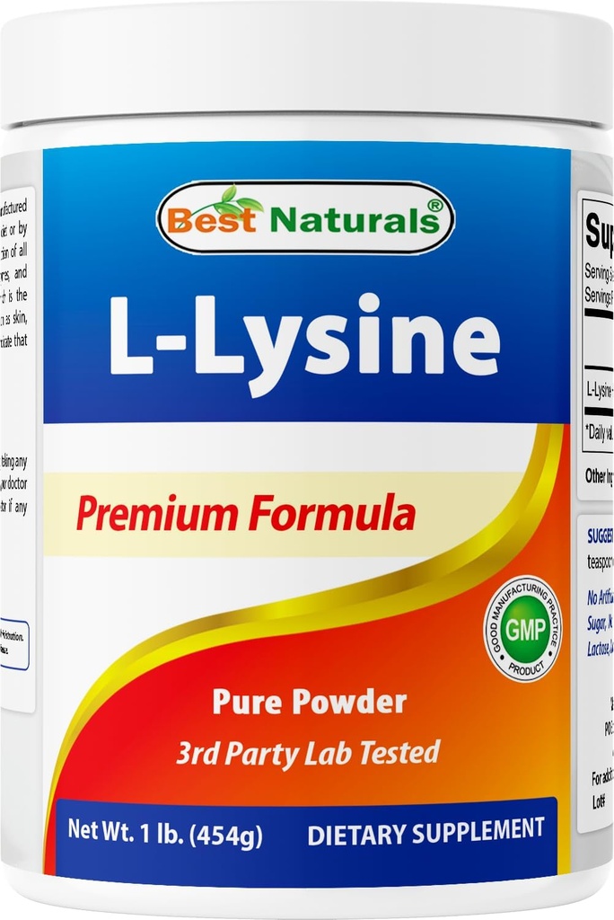 Bedste Naturals Lysin Powder, 1 Pund - 100% Pure (1 LB (pakke med 1))