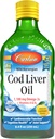 Carlson - Cod Liver Oil, 1100 mg Omega-3s, Liquid Fish Oil Supplement, Wild-Caught Norwegian Arctic, 지속 가능한 Sourced Nordic Liquid, 레몬, 250 ml