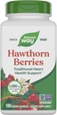 Naturens måte Hawthorn Berries - Tradisjonell støtte for hjertehelse* - Ikke-GMO-prosjekt verifisert - Herbal Supplement - Glutenfri - 180 Vegankapsler