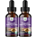 USDA Organic Ashwagandha Liquid Drops - Liquid Ashwagandha Root Extract for Stress and Mood Support - Tasty Adaptogenic Tincture Non GMO Vegan Gluten Alcohol and Sugar Free 1 Fl Oz (Pack of 2)