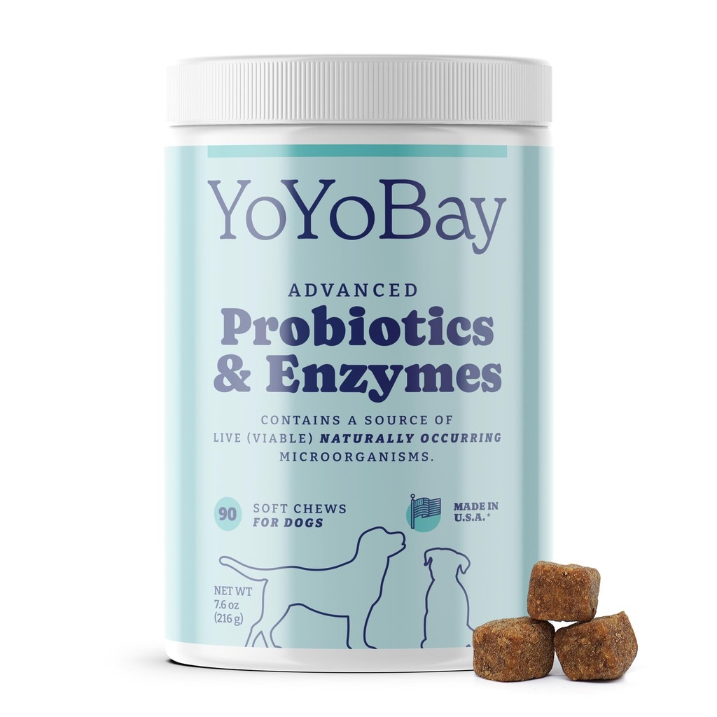 Probiotics for Dogs, Dog Probiotics and Digestive Enzymes, Pre & Probiotic Over 1 Billion CFUs, for Gut Health and Digestive Health, Yeast Balance, Immune Support, 90 Soft Chews