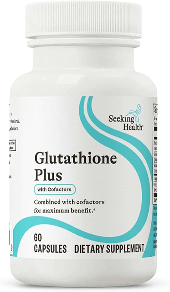 Procurando Saúde Glutationa Plus, 100 mg S-Acetil-L Glutationa com Cofatores, Imune e Apoio à Destoxificação, Saúde do Fígado, Antioxidante e Suporte Radical Livre, Vegetariano (60 Cápsulas)
