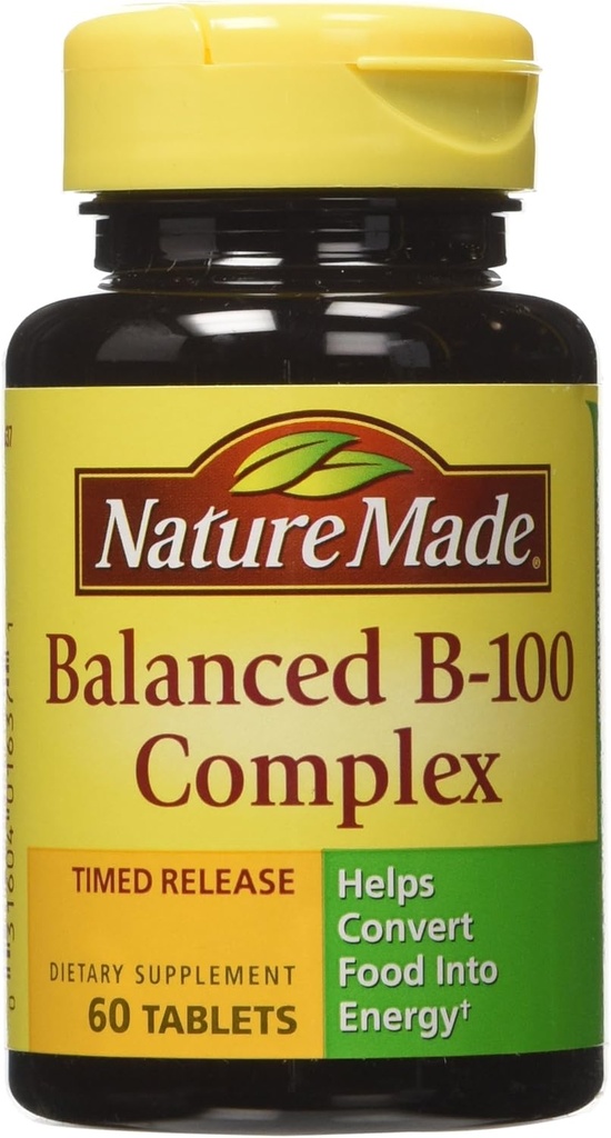 Nature Made B-100 Complex Time Release Tablets, 60 Zähler für Metabolische Gesundheit (Pack von 3)