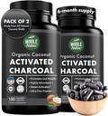 Coconut Activado Cápsulas de Charcoal, 180 Cápsulas de Charcoal, Branqueamento Dentes, Axuda a Constipação, Bloquear, Gas Stomach, Heartburn, Suplemento derivado de coco puro (2)