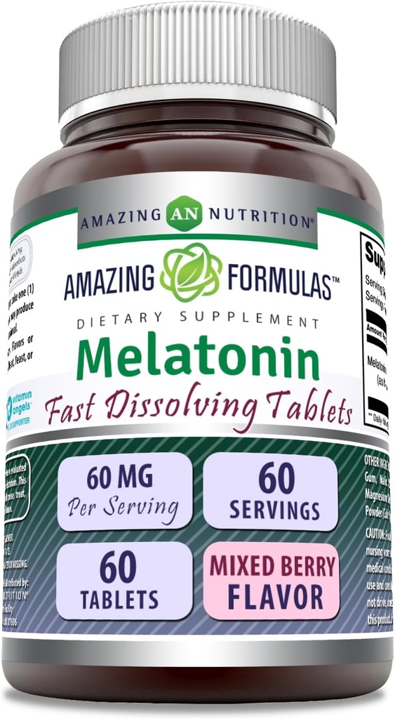 (原始内容存档于2018-09-21). Exceptive Formulaments Melatonin Fast District Supplements – 6 mg – servicting – 混合莓 Flavor – 60 plats – Non-GMO – Gluten-free – 制造于美国