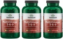 Swanson MultiOmega 3-6-9 - aceite de Flax non GMO, aceite de equipaxe, cápsulas de aceite de peixe " &" - ácidos graxos esenciais que soportan saúde cardiovascular e saúde cerebral - (220 Softgels, 2400mg Serving) 3 botellas.
