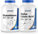 Acido lipoico alfa Nutricost 600mg, 240 Caps Glutathione 500mg, 240 Caps