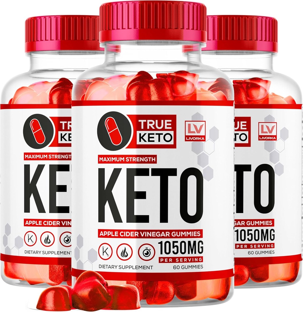 (3 Pack) True Keto Gummys for Wight Loss Advance Formult Apple Vider Vinegar 1050MG, True Ketosis 补充 支持所有天然 Gummy 评论3个月