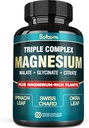Čistá magnesium- glycinát 500 mg Kapsle - Vysoká absorpce s Triple Magnesium Supplement Complex s Glycinátem, Malate, Citrát - Podpora srdce, kloub & mozek - 60 Veganové pilulky