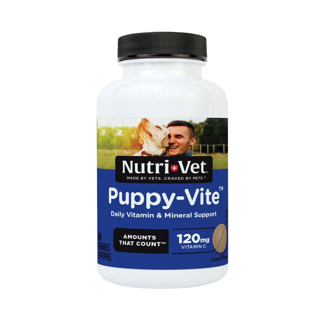 Nutri-Vet Puppy Multivitamin, Daily Dog Vitamin Puppy Health, 60 Chewables | Multivitamin for Dogs, Dog Multivitamins Chewable, Balanced Nutrition, Immune Support, Joint Health, Overall Puppy Health