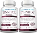 Tinitol de ciencia aprobado - Suplemento de soporte de Tinnitus - Anillo de grasa en los oídos - Boost Inner Ear Health - 2 Botellas - 6 Month Supply - Made in the USA