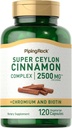 Piping Rock Ceylon Cinsules Capsules 2500 mg 124; 120 Pil 124; Suplemen Kompleks dengan Chromium dan Biotin 124; Vegetarian, Non-GMO, Gluten Bebas