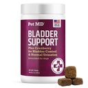 Pet MD Bladder Support Plus Cranberry for Dogs - 60 ct | Supports Bladder Control & Urinary Tract Health - Help Relieve Incontinence - Wild Yam Root & Cranberry Bites for Dogs