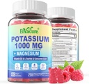 Potassium Supplement Gummies - 1000mg Potassium Citrate with Magnesium Complex/Glycinate/Citrate, Coq10, L-Taurine, B12,D3–Electrolyte, Energy, Brain - Potassium Magnesium Supplement for Adults, 2Pack