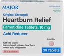 MAJOR Original Strength Heartburn Relief - таблетки Фамотидина, 10 мг - Acid Reducer - 30 таблеток (1-Pack)