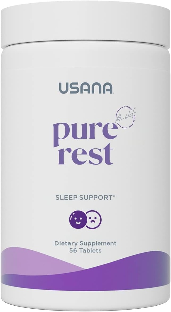 USANA Pure poilsio melatonino priedas miego palaikymui * - Greitai veikiantis - Be cukraus - 56 tabletės