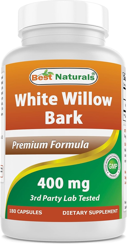 Best Naturals White Willow Bark 400 mg 180 kapsler