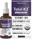 Total de K2® K2 com MK7 & MK4  acudit Plus K1 & Rigador D3 Cotamina - 620 mcg K2 per Serving - All- Trans MK7 de MaQ7® - Full-Spectarum Vivataly K - Vega, Organica Certificada (Liquid 1 oz)