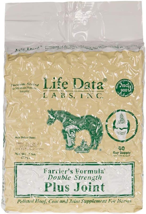 LIFE DATA LABS Farriers Formula Double Strength Plus Joint, 11 naela; Pelleted Hoof, Coat ja Joint Supplement for Horses