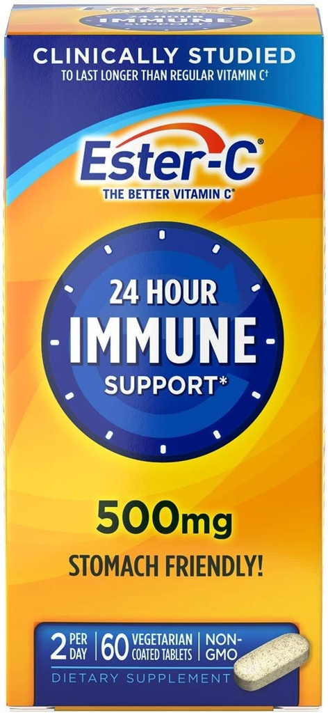 Ester-C Vitamin C, 500 mg tabletter, 60-talls flasker (pakke på 2)