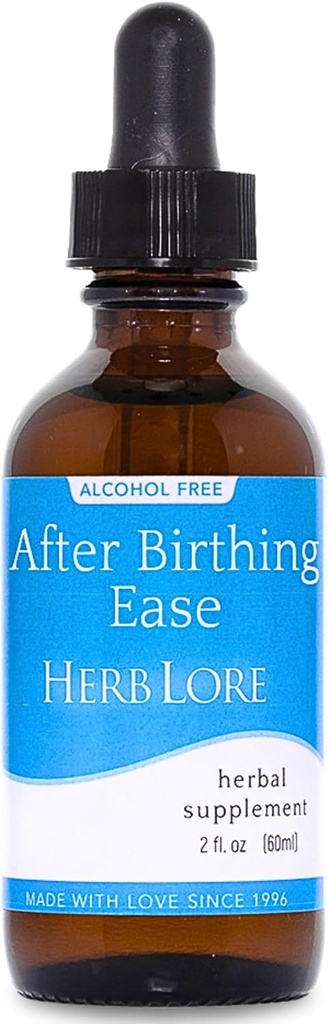 Herb Lore Doğumdan sonra Ease Tincture - Doğumdan sonrakı Postpartum Drops Cramp Bark, Blue Cohosh və Anawort (2 fl oz)
