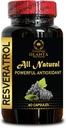 RESVERATROL Extract - Antioxidants for Immunity, Organic Energy Supplements, Trans Resveratrol Antioxidant Supplement Pills, Vitamin C Immune Support - 1 Bottle 60 Capsules