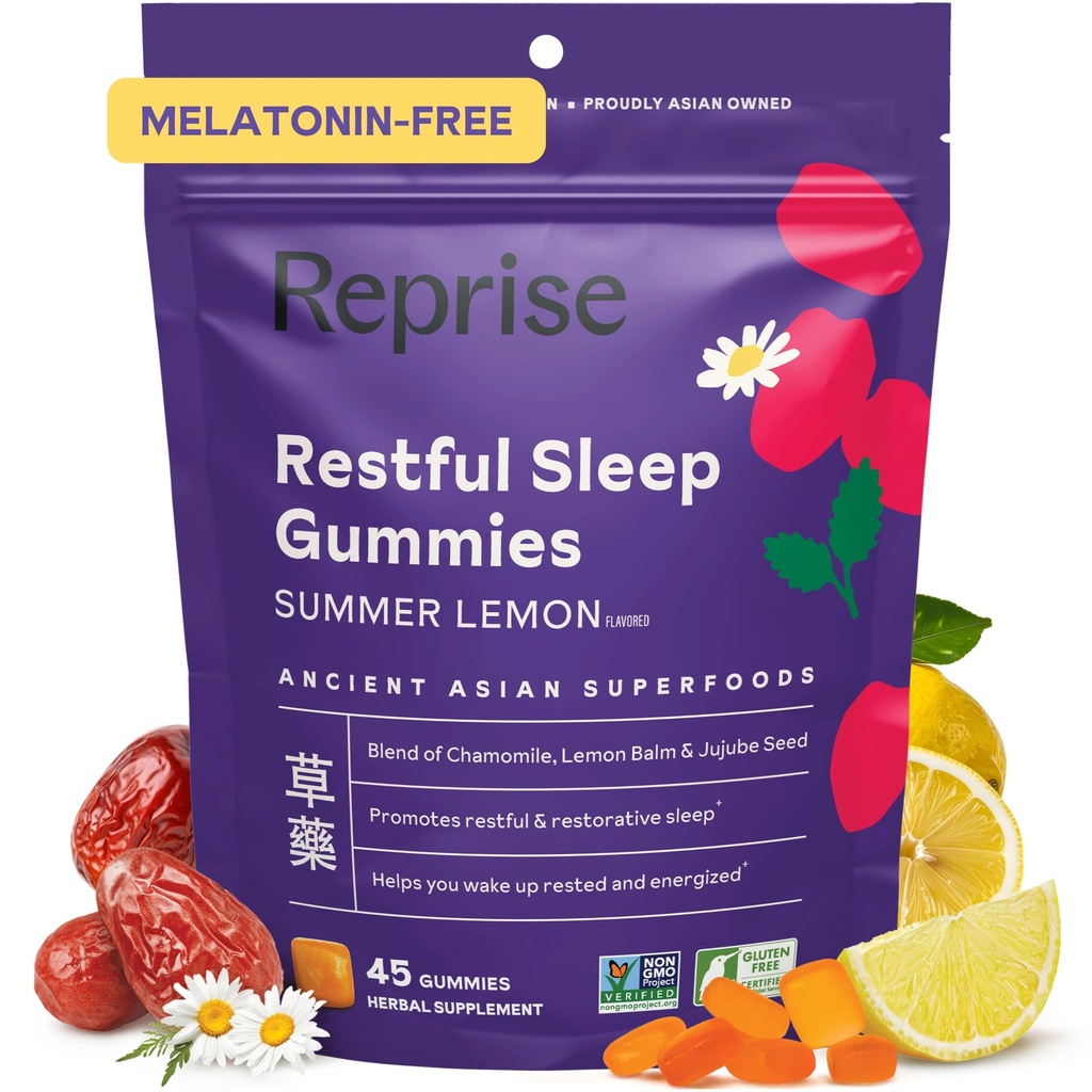 Melatonin Free Natural Sleep Aid Gummies for Adults | NO Melatonin | Herbal Jujube & Chamomile, Lemon Balm - Deep Sleep Supplement & Relaxation for zzz, 45 per Pack (45 Vegan Gummies (1 Pack))