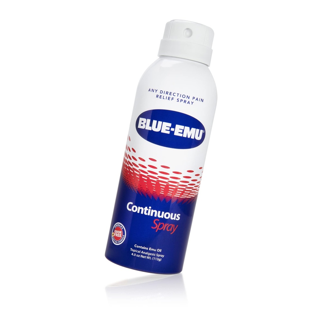 BLUE-EMU Continuous Pain Relief Spray for Fast-Acting Joint & Muscle Relief, 4 Oz, 1 Pack