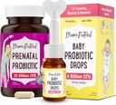Mama Natural Prenatal Probiotic & Bayi Probiotic Drops Bundle - Gut, Vaginal & Imune Dukungan untuk Ibu + Digetical Comfort untuk Bayi dengan Propole- Bundle & Simpan