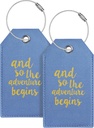Lugggage Tag & inicial Baggage Tags para maletas Leather Bag Tags para Backpacks Handbag School Instrument con Name ID Label Travel Essentials, Unique Fun Blue Lugggage Tags 2 Pack