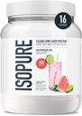 Isopure Clear Whey Protein Powder, Lactose Free, Gluten Free, Natural Flavored, Watermelon Lime, 20g Protein Per Service, 14.1 Oz, 16 zerbitzari (Maiatzaren Vary)