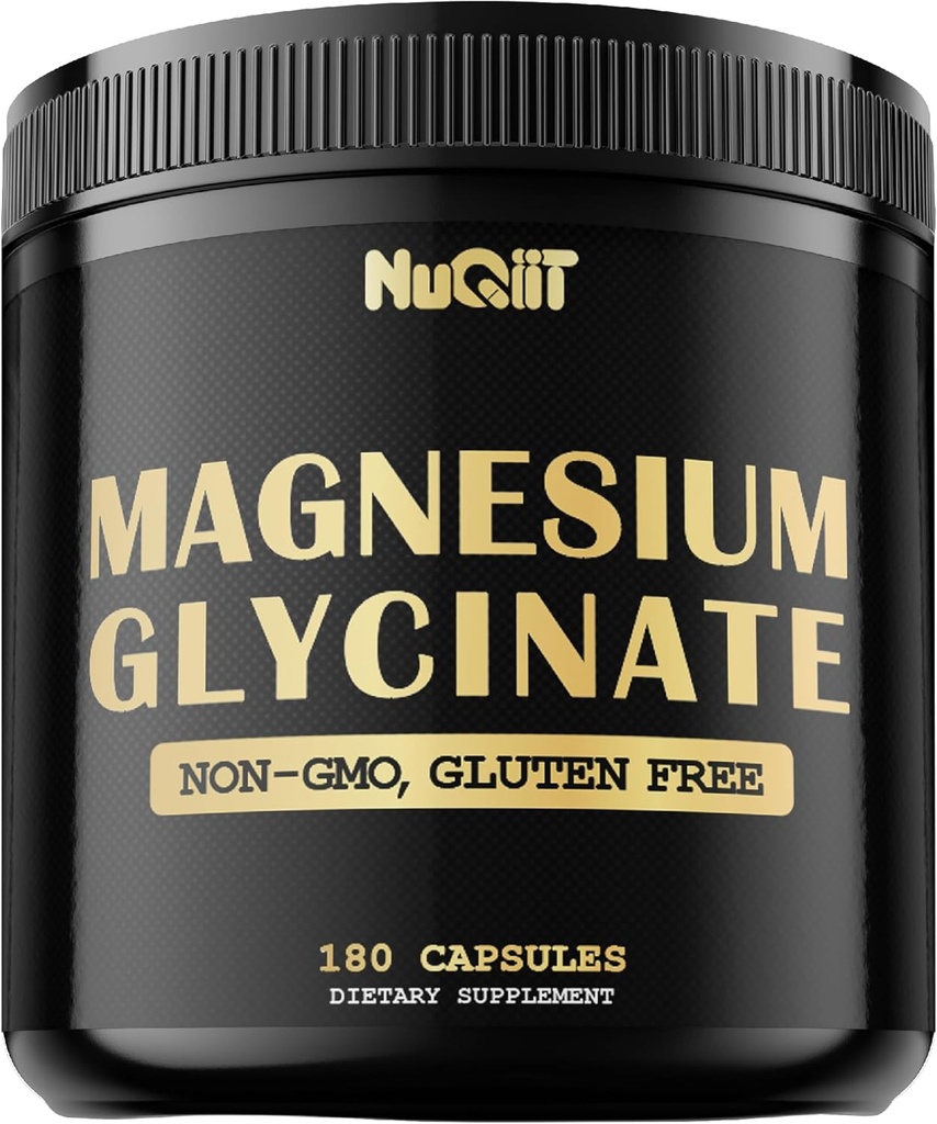 Glicinat de magneziu cu 18% supliment compus din magneziu elementar - 180 capsule - Beneficii puternice pentru susținerea sănătății osoase, creștere musculară, Mood & Heart Health