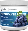 Dr. Berg Zero Açúcar Hydration Keto Electrolyte Powder - Melhorado w / 1000 mg de Potássio & Real Pink Himalayan Sal (não sal de mesa) - Grape Flavor Hydration Drink Mix Supplement - 50 Servings