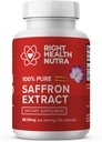 Salud Derecha Nutra Saffron Suplementos - 100% Puro Saffron Extract - Hecho en los EE.UU. - Apoyo Mood TENIDO Focus ANTERIOR Digestión ANTERIENTE Eye Health for Men and Women - 90 Capsules
