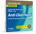 GoodSense Loperamide Hydrochloride Tablets, 2 mg, Anti-Diarrheal, 12 count