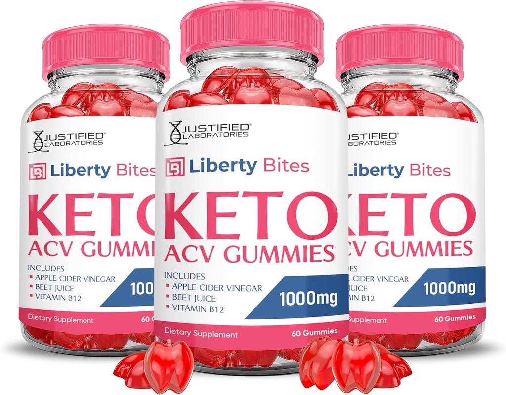 (3 Pack) 自由Bites Keto ACV Gummys 高级方程式 1000MG 自由Bites Keto Gummys 苹果苹果苹果醋 配有石榴甜甜菜汁粉 B12 Vegan Non GMO 180 Gummys