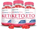 (3 Pack) Liberty Bites Keto ACV Gummies Advanced Formula 1000MG Libertybites Keto Gummies Apfelessig Formuliert mit Granatapfelfettpulver B12 Vegan Non GMO 180 Gummys