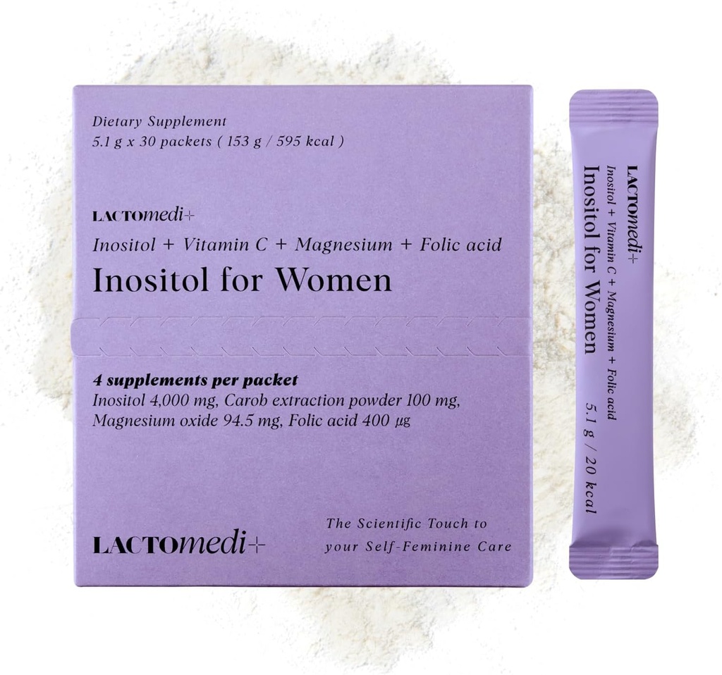 LACTOMEDI Inositol Supplement for Women | Myo-Inositol 4000mg + D-Chiro-Inositol 100mg | Balance 40:1 Ratio | Menstrual Cycle & Wellness Support | 30 Day Supply