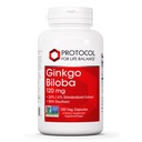 PROTOCOL FOR LIFE BALANCE Ginkgo Biloba - 120 mg Ginkgo Biloba Extract - with Eleuthero - for Brain Health & Blood Circulation Support* - Dairy Free & Non-GMO - 100 Veg Capsules