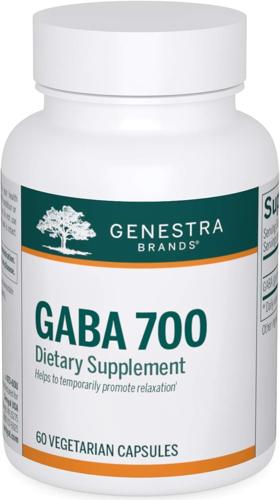 Genestra Marken GABA 700 | Gamma-Aminobuttersäure Formulierung | 60 Kapseln