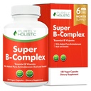 Vitamin B Complex - 8 Super B Complex Vitamins with Choline & Inositol, Vitamins B1, B2, B3, B5, B6, B8, B9 & B12 - B100 Complex - 180 Vegan Capsules - 6 Month Supply - Made in The USA
