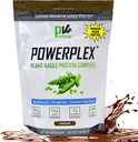 PhysiVantage POWERPLEX Vegan Protein Powder, Collagen Alternative - Organic Plant-Based Pea ' Rice Protein, Dairy-Free, Non-GMO, Supports Muscle " Joint Recovery, Monk Fruit Sweetened 2 lb (Chocolate)