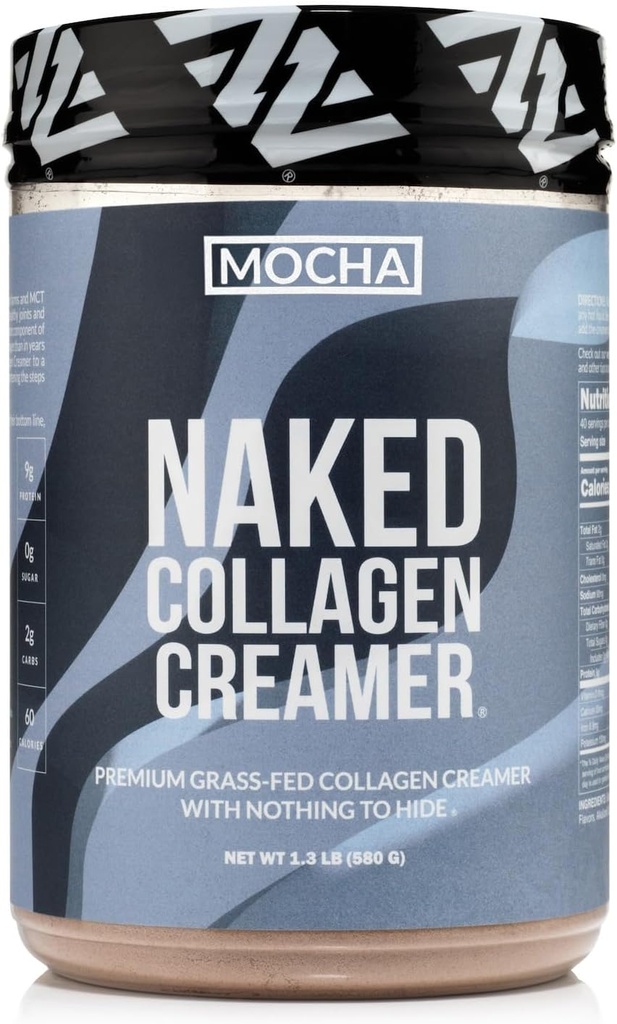 Naked Collagen Mocha Coffee Creamer - Collagen Creamer Für Kaffee - Dairy-Free, Gluten-Free, GMO-Free - Unterstützung Haare, Haut und Nägel - 40 Servierungen