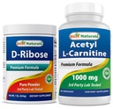 Best Naturals D-Ribose Powder 1 Pound & Acetyl L-Carnitine 1000mg